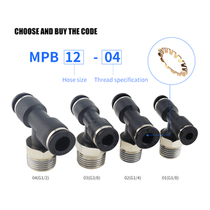 Đầu Nối Khí Nén Mpb Chèn Nhanh T-threaded Tích Cực Bộ Chuyển Đổi Ba Chiều PB4-M5 Ống Khí Nén 6Mm - Product Image 2