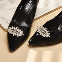 Boucle de chaussure à strass détachable DIY, décorative, style européen et américain, pour chaussures de mariage à talons hauts, type sabot, pour l'embout du pied, pour le marché international
