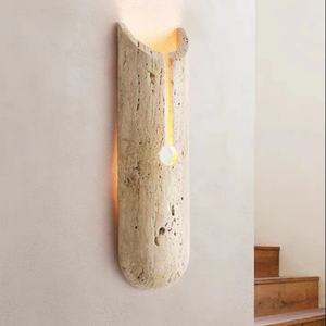 Lampe murale en pierre jaune de style japonais Wabi-Sabi, lustres, lampes suspendues pour la maison, chevet, boutique, hôtel, mur d'arrière-plan - Product Image 3