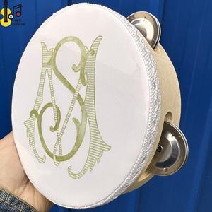 เครื่องดนตรีประเภทเพอร์คัชชัน แทมบูรีนขนาดกลาง 6 นิ้ว แทมบูรีนแบบกำหนดเองสำหรับงานแต่งงาน งานปาร์ตี้ โบสถ์ ราคา - Product Image 5