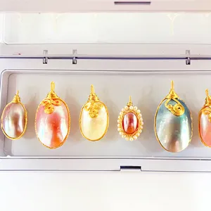 Pendentif en perles naturelles de mer du sud-mer, bijou de grande taille, 20-25mm, Mabe naturelle, pièces