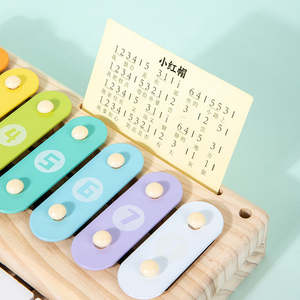 Vente chaude en bois 2-en-1 Instrument <span class=keywords><strong>de</strong></span> <span class=keywords><strong>musique</strong></span> exercice capacité pratique piano à battre à la main jouets éducatifs pour enfants garçons filles - Product Image 6