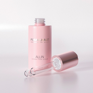 Bomba de prensa rosa cuentagotas de vidrio 1oz embalaje de botella de aceite facial con <span class=keywords><strong>ventana</strong></span> transparente - Product Image 3