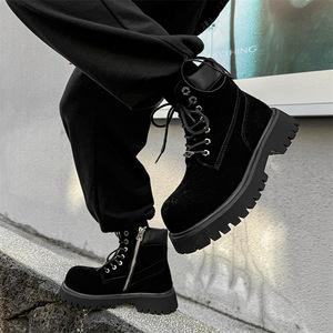 Botas de Trabajo para Hombre, Estilo Británico Retro, con Cordones, Parte Superior de PU, Antideslizantes, con Aumento de Altura, Tendencia Otoño 2026 - Product Image 3