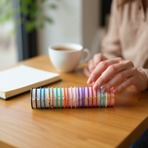 เครื่องประดับ สร้อยข้อมือลูกปัด 24 ชิ้น สแตนเลส สไตล์แฟชั่นสำหรับทุกเพศ - Product Image 2