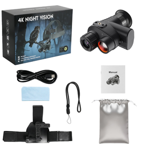 Lunettes numériques infrarouges 4K Monoculaire Obscurité 400 mètres Monté sur la tête Vision nocturne Mains libres Flip-up Grand écran Monoculaire - Product Image 6