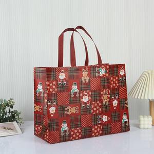 Weihnachten Vlies Einkaufstaschen Bulk umwelt freundliche wieder verwendbare Einkaufstasche Weihnachts geschenk Verpackung Einzelhandel geschäft <span class=keywords><strong>Promo</strong></span> - Product Image 1