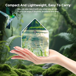 Caja de sonido de pájaro inteligente de moda ecológica impresa personalizada Yun, luz de activación inalámbrica, características de movimiento, alimentado por batería - Product Image 5