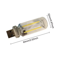 Lámpara Nocturna de Botella de Vidrio LED de Cerámica USB, Control Táctil, Mini Lámpara Romántica para Computadora, Luz Ambiental para Auto