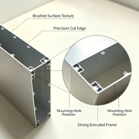 Multi-channel Brushed Aluminum Extruded Housing Slot Design for DIN Rail Mount, PLC Module & Relay Bank Case