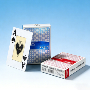 Fábrica al por mayor Texas Hold'em naipes de alta calidad 4 colores tarjetas de póquer de plástico diseño personalizado y logotipo impreso - Product Image 2