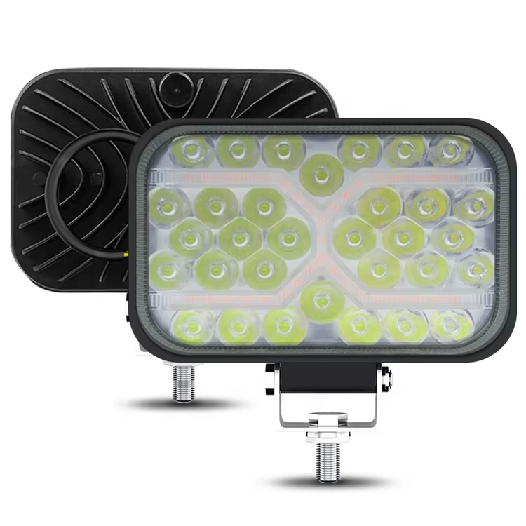 3/4/5inch LED Work Light Square LED Headlights Spotlight 12-80V Dual Color Large View Lights