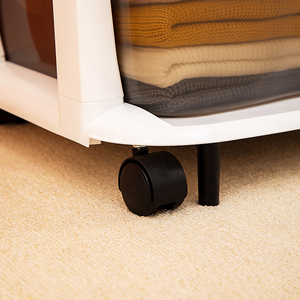 Estante de almacenamiento de ropa y artículos diversos para niños, mueble móvil de 3 a 5 capas, a prueba de polvo, con cajones de almacenamiento de cubierta, de plástico, con ruedas - Product Image 3