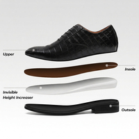 Chaussures de ville pour hommes en cuir de vachette et mousse de caoutchouc, rehaussantes, respirantes, pour mariage et occasions formelles, personnalisables en gros direct usine
