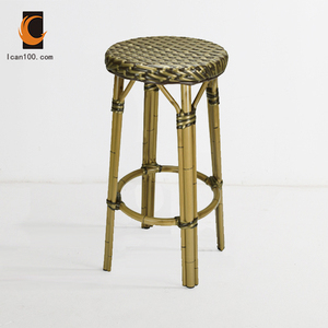 European Good Quality Gold <strong>Cane</strong> High Counter <strong>Bar</strong> Chair <strong>Stools</strong> Wholesale - Product Image 2