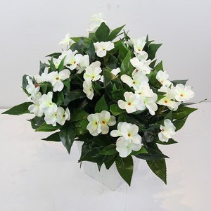 Suministro del Fabricante: Plantas Artificiales de <span class=keywords><strong>Impatiens</strong></span> de 7 Ramas para Decoración de Bodas y Acción de Gracias, Flores de Plástico Ecológicas Hechas a Mano en Maceta - Product Image 3