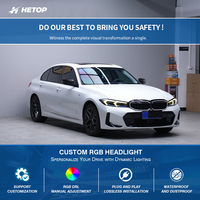 Phares HETOP G20 2023-2025 – Amélioration personnalisée spéciale avec lentille triple couleur, phares LCI, feux de jour LED uniques pour voiture, Plug and Play pour BMW