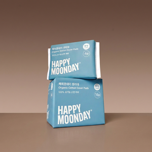 แผ่นอนามัยออร์แกนิคคอตตอนขนาดกลาง Happy Moonday พร้อมแกนซึมซับบางพิเศษและปีกแบบสบายสำหรับผู้หญิง - Product Image 3