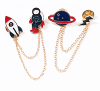 PAS de minimum mode personnalisé paillettes astronaute vaisseau spatial fusée personnalité doux émail dur épinglette souvenir cadeau