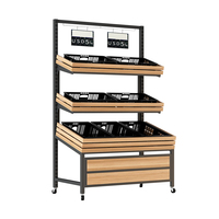 Étagères de rangement pour magasin de chaînes, design en bois et métal, cadre peint, étagère à fruits et légumes à vendre et gondole