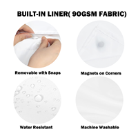 Rideau de Douche Double Couche Luxe Flocon de Neige Hiver - Rideau de Salle de Bain en Polyester Respirant et Imperméable pour Fenêtre Transparente et Intimité