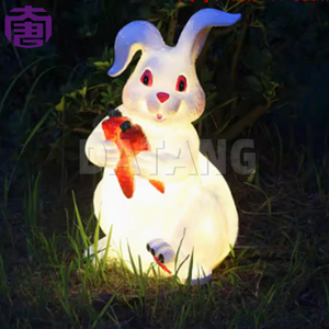 Lámpara navideña 3D con forma de conejo, de fibra de vidrio, para decoración del hogar, jardín, hotel, centro comercial o plaza, también ideal para Pascua. - Product Image 3
