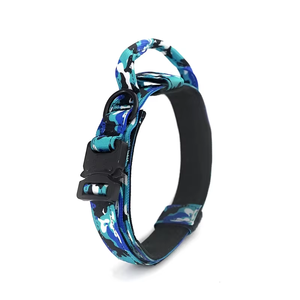 Collar de perro de servicio ajustable resistente de nailon, mango recargable, patrón sólido, Collar táctico duradero para mascotas, pastores alemanes - Product Image 2