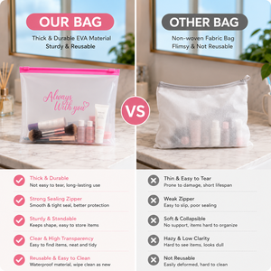 Bolsa de Plástico Transparente Rosa Brillante Personalizada, Biodegradable, con Cierre, para Empacar Trajes de Baño, Bikinis y Ropa de Playa - Product Image 6