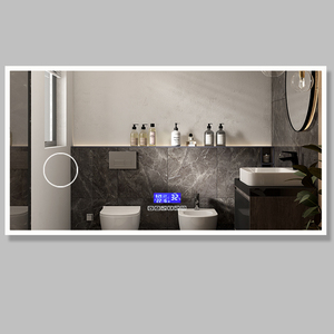 Fullkenlight <span class=keywords><strong>Bluetooth</strong></span> phòng tắm gương <span class=keywords><strong>2025</strong></span> lớn hình chữ nhật phòng tắm Vanity Gương thông minh Gương phòng tắm với đồng hồ - Product Image 2