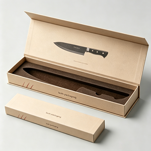 Boîtes à couteaux personnalisées OEM noires avec couvercle magnétique, emballage cadeau, étui pour couteau à découper, impression sur papier pour le rangement des couteaux, boîte cadeau - Product Image 5
