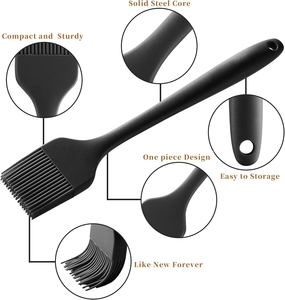 Heat Resistant Food Cooking Brush for Oil, Sauce, Baking, <b>BBQ</b> and Grill, Silicone Basting Pastry Brush - Product Image 4