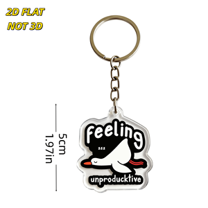 Portachiavi in acrilico a forma di anatra che si sente insonnata, divertente oca addormentata con design ZZZ e <span class=keywords><strong>gioco</strong></span> di <span class=keywords><strong>parole</strong></span>, ciondolo trasparente bifacciale - Product Image 2