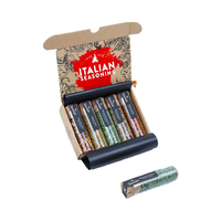 TIMBER TASTE Set Hadiah Bumbu Gourmet Italia untuk Liburan, Stoples Bumbu Logam Ramah Lingkungan untuk Pria Wanita Ayah Pacar