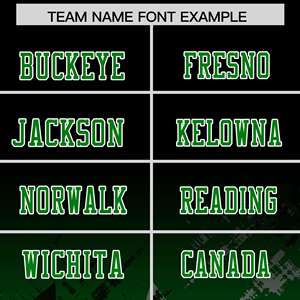 Camiseta de Fútbol Americano Personalizada con Estrella Degradada en Negro y Verde Kelly - Product Image 3