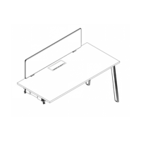 Bureau de travail minimaliste avec structure de support en métal simple et stable, pieds en chêne massif, design modulaire durable, garantie de 5 ans - Utilisation commerciale