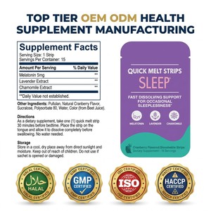 Tiras de Melatonina de Disolución Rápida para Adultos, Marca Privada, 5 mg, Lavanda y <span class=keywords><strong>Manzanilla</strong></span>, Tiras Orales Orgánicas de Disolución Rápida para el Sueño - Product Image 6