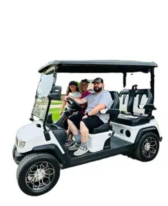 Hot Sale golf carts electric 4 seat golf cart logo printing customized with storage space at back fashion and popular