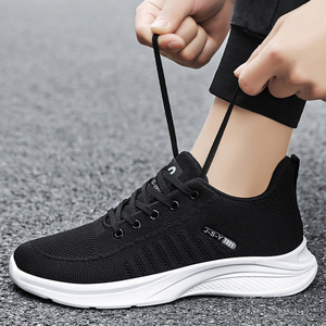 Chaussures de course et de marche pour hommes, respirantes, en maille tissée, à lacets, tendance, polyvalentes, semelles souples, confortables, décontractées - Product Image 4