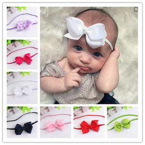12 colori per bambine accessori per fascia elastica per <span class=keywords><strong>capelli</strong></span> con nastro in gros-grain e fasce per <span class=keywords><strong>capelli</strong></span> per neonati - Product Image 2