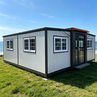 Maison modulaire personnalisable en conteneur, structure en acier, maison préfabriquée, toit plat, deux étages, cabane portable pour usage résidentiel