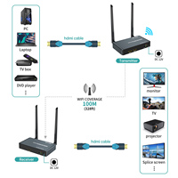 Extensor inalámbrico HDMI de 100m con Loop IR, Kit de transmisor y receptor inalámbrico HDMI Full HD de m para sala de conferencias