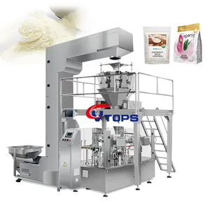 Machine de remplissage et d'emballage de légumes frais, d'aliments surgelés, de chips gonflées, d'aliments préfabriqués, de pesage rotatif