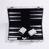 Planche de backgammon en cuir marbré vente en gros ensemble de 15 pouces
