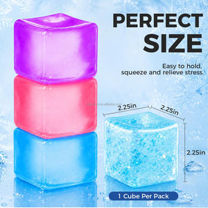 Ice Cube Squishy Stress Balls for Adults Kids Fidget Toy for Your Best Mellow and Chill -Ice Cubes-Square Shape with Filling - Product Image 2
