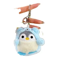 Porte-clés pendentif pingouin en peluche mignon - Jouet doux de marque DCMD pour tous les âges, idéal pour les fêtes