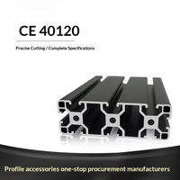 Profilé en alliage d'aluminium noir XAJX Industrial 40120, norme européenne, anodisé CNC, précision 1%, pour cadre d'équipement et gravure