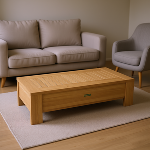 Table basse rectangulaire en bois Madera D0100XU52W6 avec rangement pour salon - Product Image 2