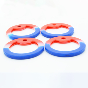 WS06 Bolsa de 100 piezas EE. UU. Coloful Dog Tag Silenciador Rojo Blanco Azul Silenciador de metal para etiquetado - Product Image 3