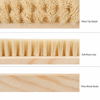Brosse de nettoyage en fibres de sisal sur mesure, manche en bois, poils de 12 mm, anti-poussière pour fonderie, qualité industrielle, fournisseur OEM