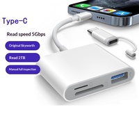 Adaptador Multifunción Tipo C Compatible con Tarjetas SD, TF y USB, Compatible con iPhone, Teléfonos Android, Cámaras, Computadoras, Lector de Tarjetas